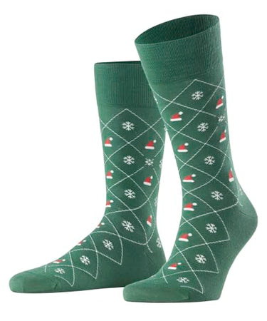 Burlington Herren Socken X-Mas Argyle So Baumwolle gemustert 1 Paar, Blau Marine 6120, 40-46 im Sale